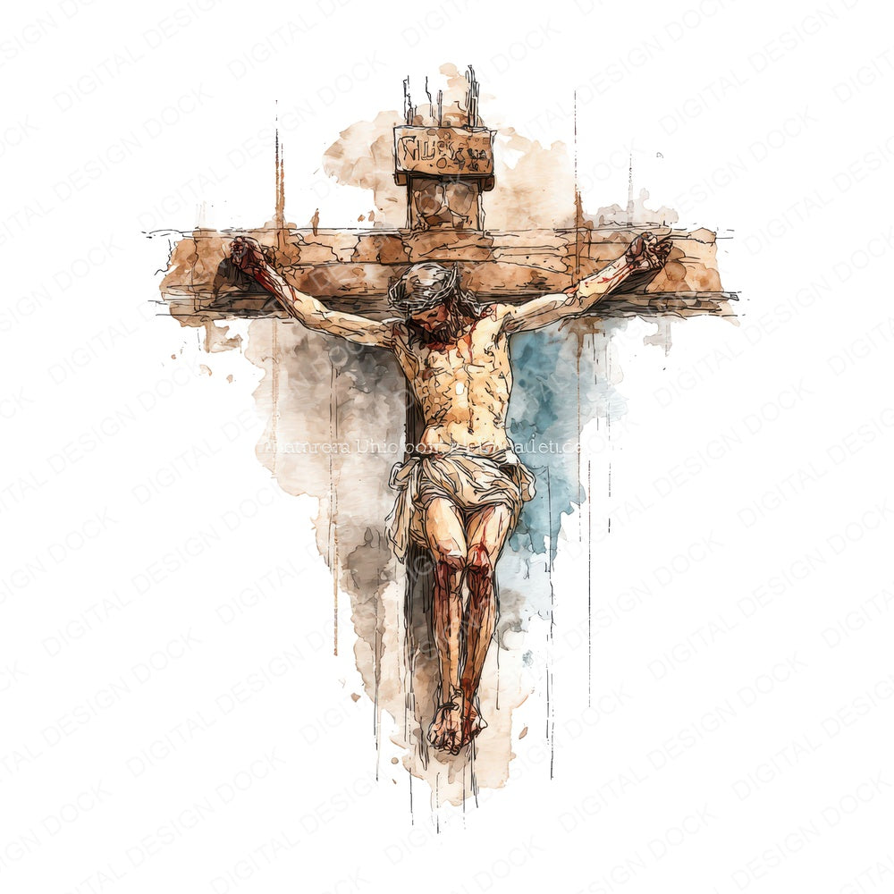 Jesus Christ Cross fussy cut sheet in US Letter format showing all 12 designs on one printable page