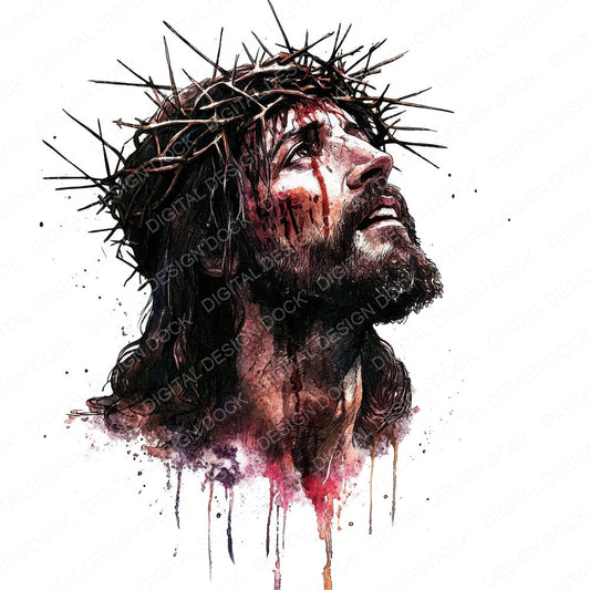 Jesus Christ Thorn Crown fussy cut sheet in A4 format showing all 12 designs on one printable page