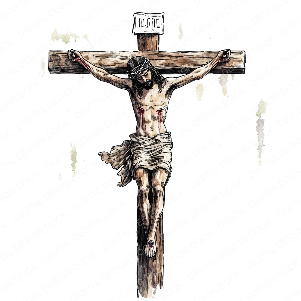 Jesus Christ on the Cross fussy cut sheet in A4 format showing all 12 designs on one printable page