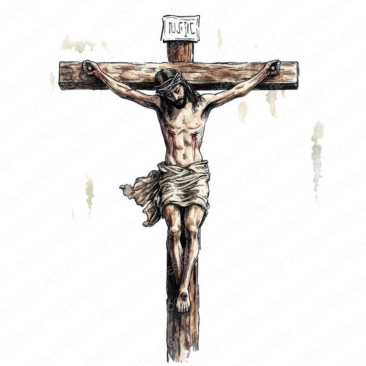 Jesus Christ on the Cross fussy cut sheet in A4 format showing all 12 designs on one printable page
