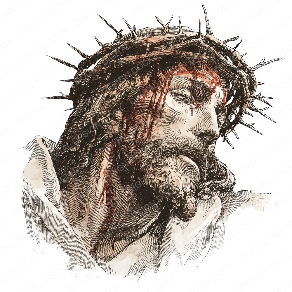 Jesus Crown Cross fussy cut sheet in A4 format showing all 12 designs on one printable page