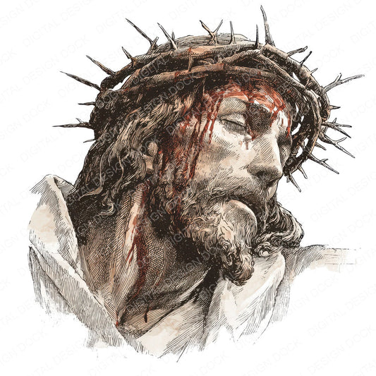 Jesus Crown Cross fussy cut sheet in A4 format showing all 12 designs on one printable page