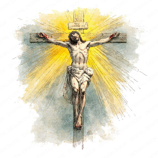 Jesus Radiant Cross fussy cut sheet in US Letter format showing all 12 designs on one printable page