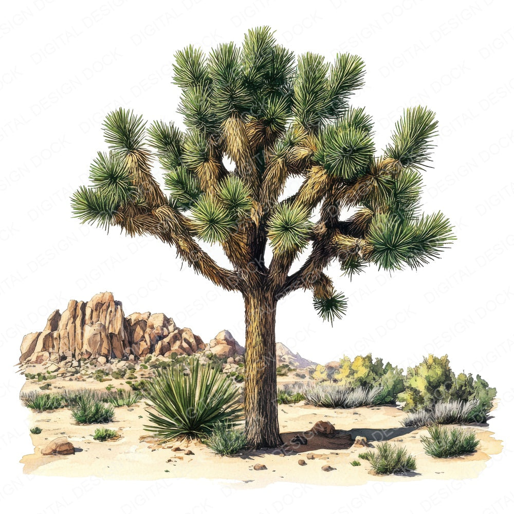 Joshua Tree fussy cut sheet in A4 format showing all 12 designs on one printable page