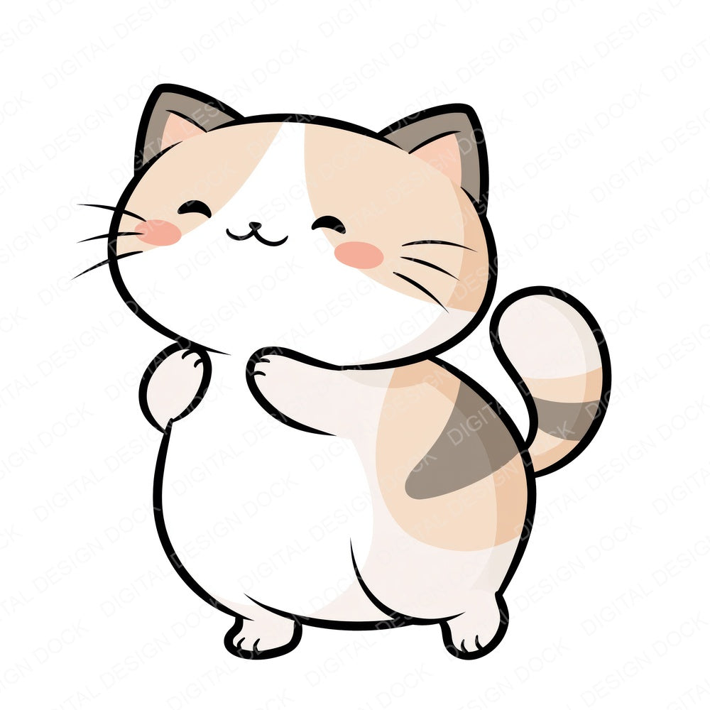 Kawaii Cat Character Fussy Cut Sheets (DDD014487)