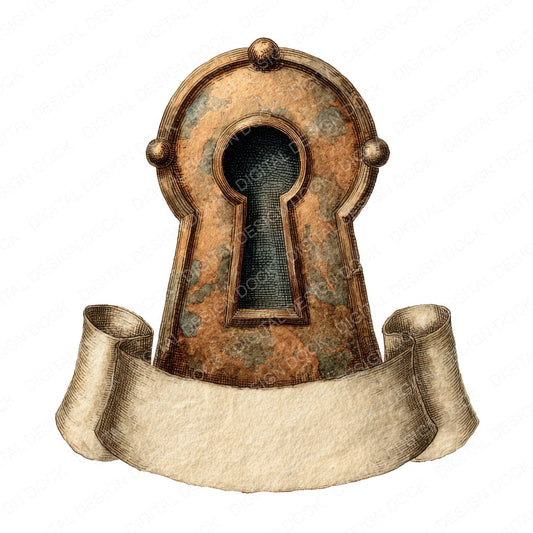 Keyhole Emblem Banner fussy cut sheet in A4 format showing all 12 designs on one printable page