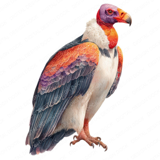 King Vulture Exotic Bird Clipart Set (DDD008215)