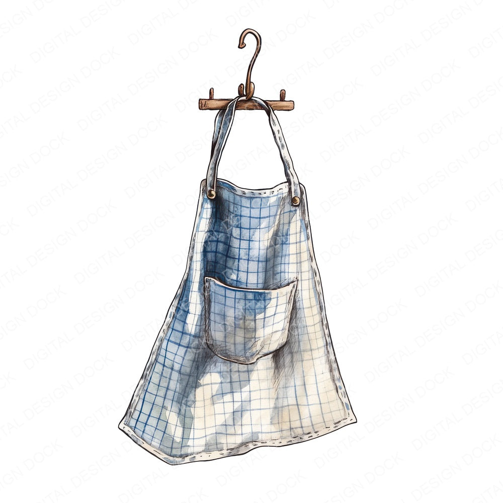 Kitchen Apron fussy cut sheet in US Letter format showing all 12 designs on one printable page