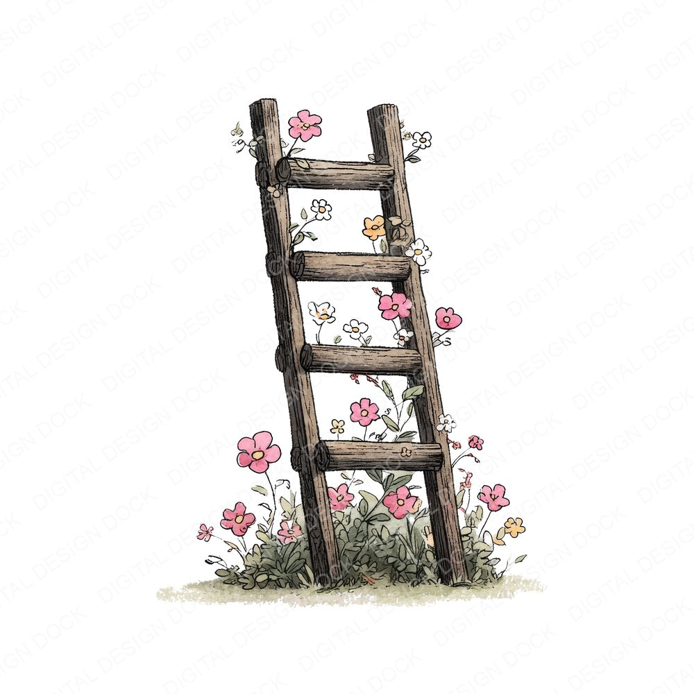 Ladder Wildflowers fussy cut sheet in A4 format showing all 12 designs on one printable page