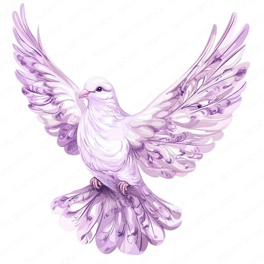 Lavender Dove Swirl fussy cut sheet in A4 format showing all 12 designs on one printable page