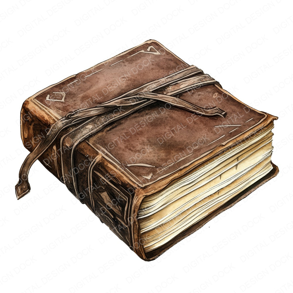 Leather Junk Journal fussy cut sheet in A4 format showing all 12 designs on one printable page