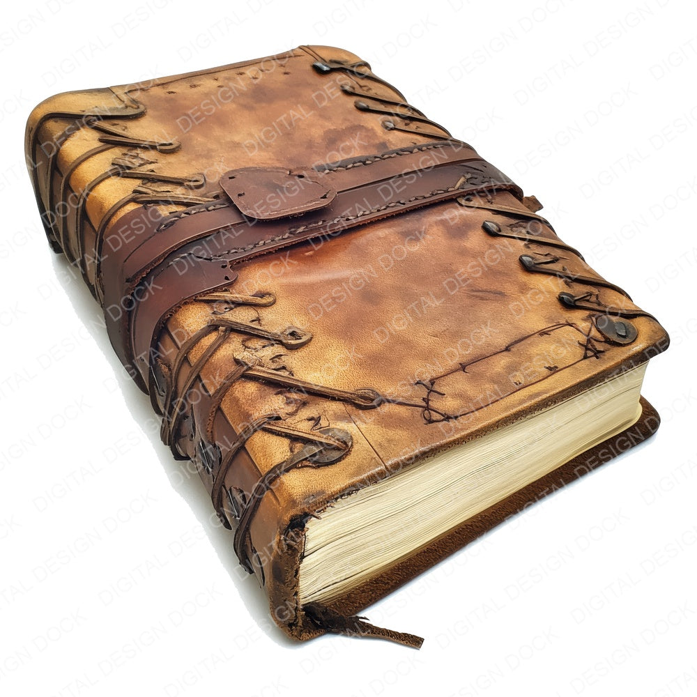 Leather Junk Journal fussy cut sheet in US Letter format showing all 12 designs on one printable page