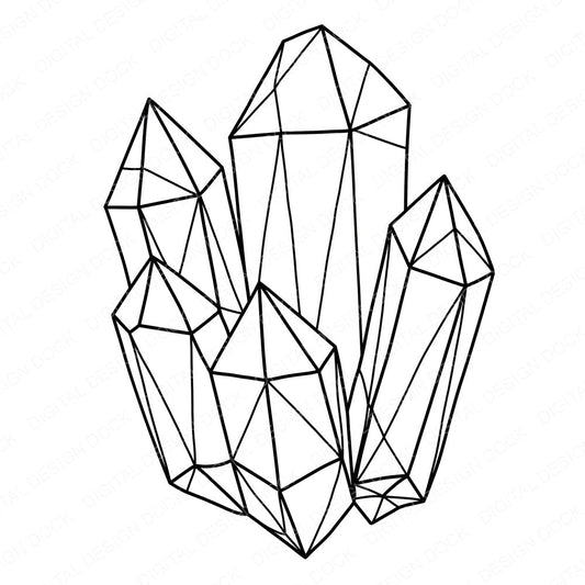 Line Art Crystal Clipart Set (DDD014475)