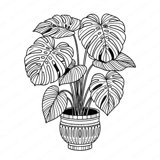 Line Art Houseplant Clipart Set (DDD014476)