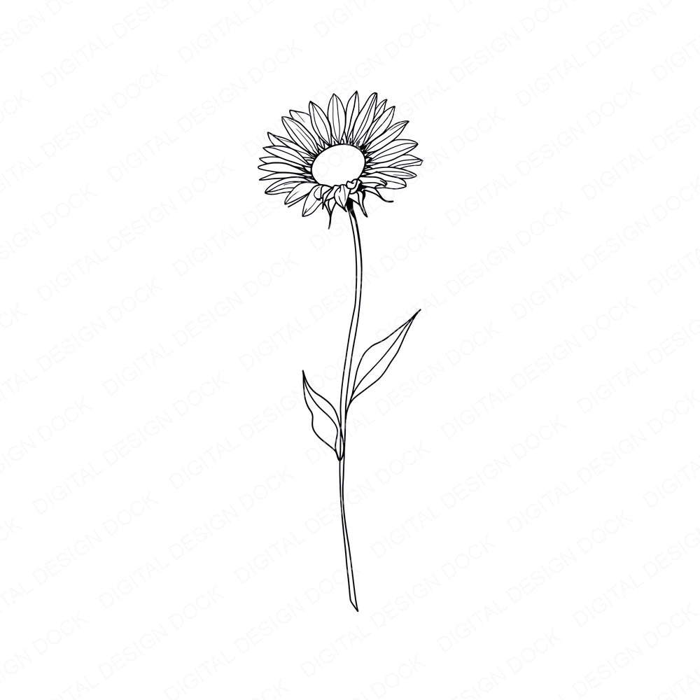 Line Art Wildflower Clipart Set (DDD014477)