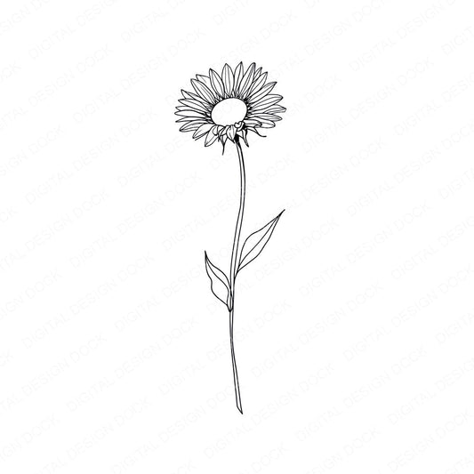 Line Art Wildflower Clipart Set (DDD014477)