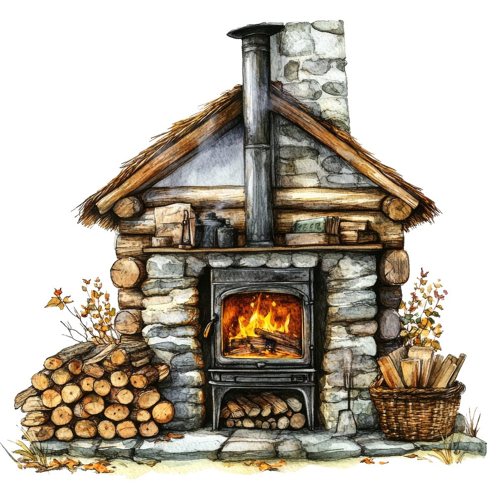 Log Burner Fire Clipart Set (DDD005979)