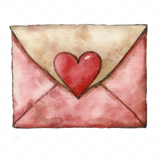 Love Letter Envelope fussy cut sheet in A4 format showing all 12 designs on one printable page