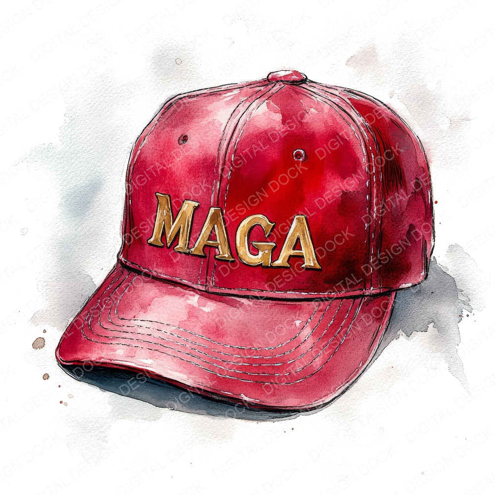 MAGA Red Cap fussy cut sheet in A4 format showing all 12 designs on one printable page
