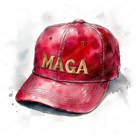 MAGA Red Cap fussy cut sheet in A4 format showing all 12 designs on one printable page
