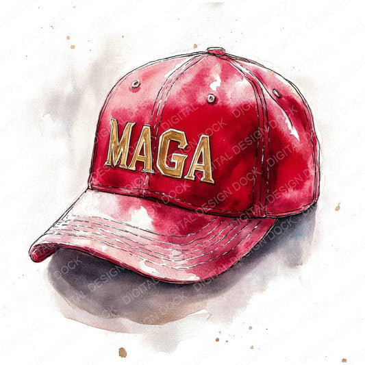 MAGA Red Cap fussy cut sheet in US Letter format showing all 12 designs on one printable page