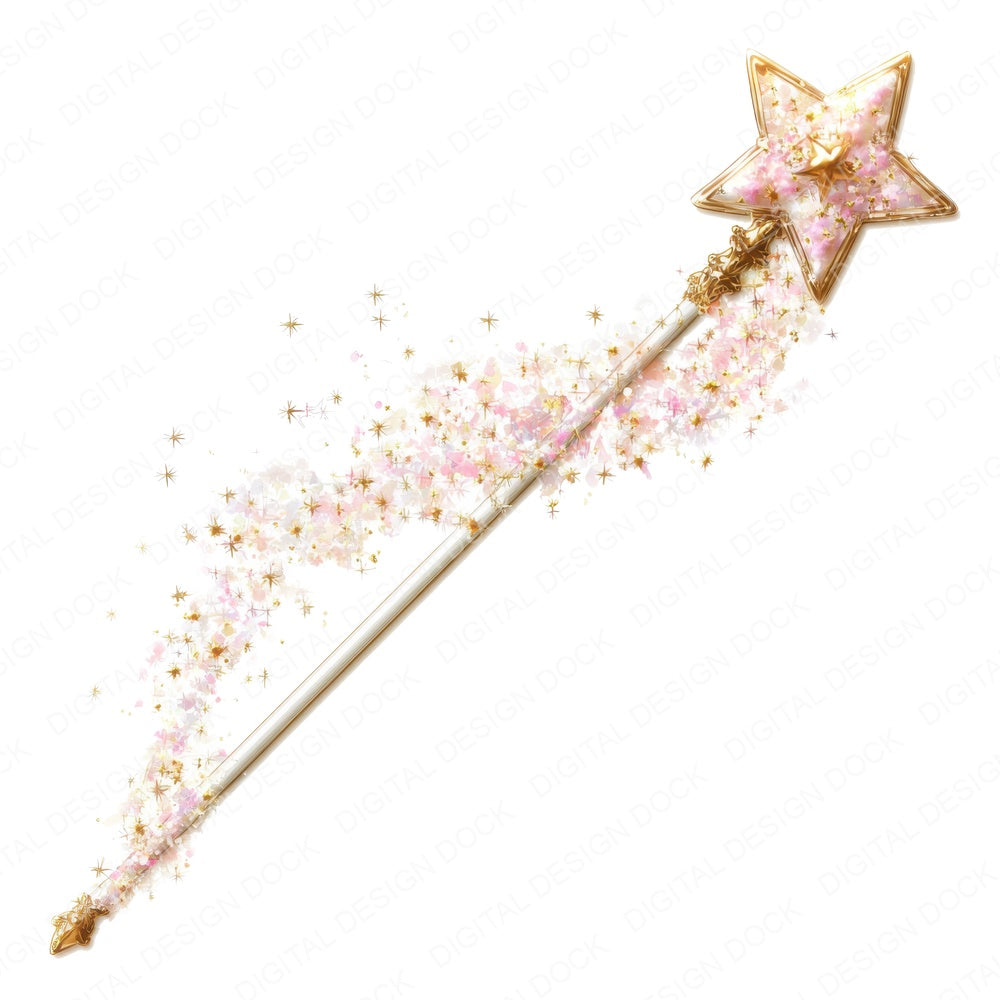 Magic Star Wand fussy cut sheet in A4 format showing all 12 designs on one printable page