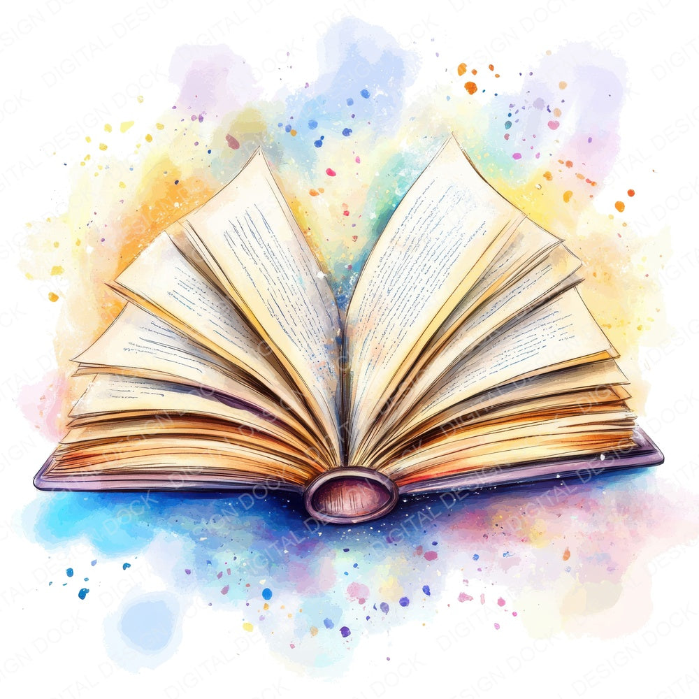 Magical Open book fussy cut sheet in A4 format showing all 12 designs on one printable page