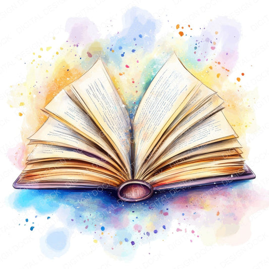 Magical Open book fussy cut sheet in A4 format showing all 12 designs on one printable page