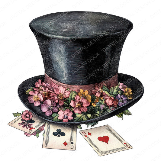 Magicians Hat with Tricks fussy cut sheet in A4 format showing all 12 designs on one printable page