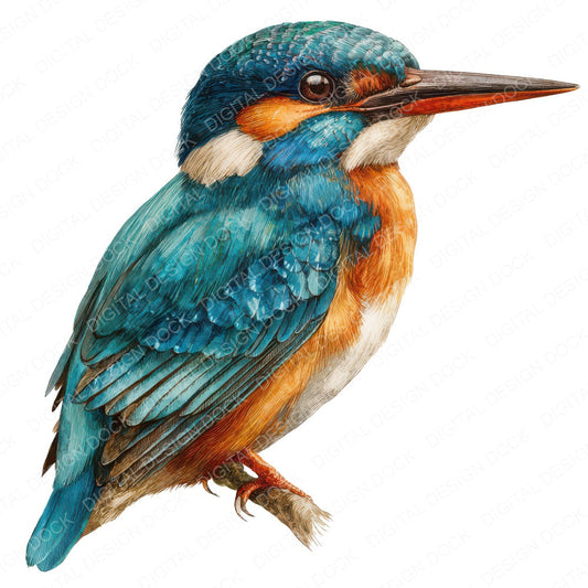 Malachite Kingfisher Exotic Bird Clipart Set (DDD008217)
