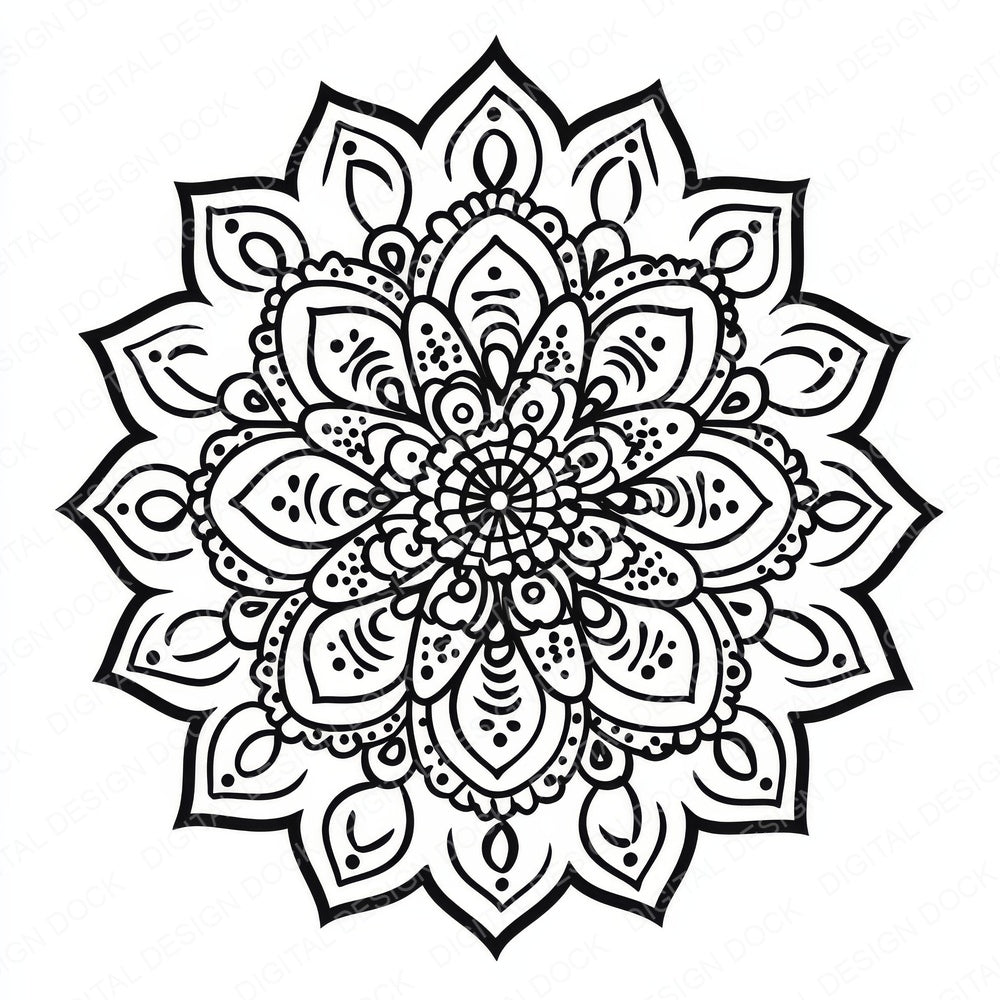 Mandala Colouring Page fussy cut sheet in A4 format showing all 12 designs on one printable page