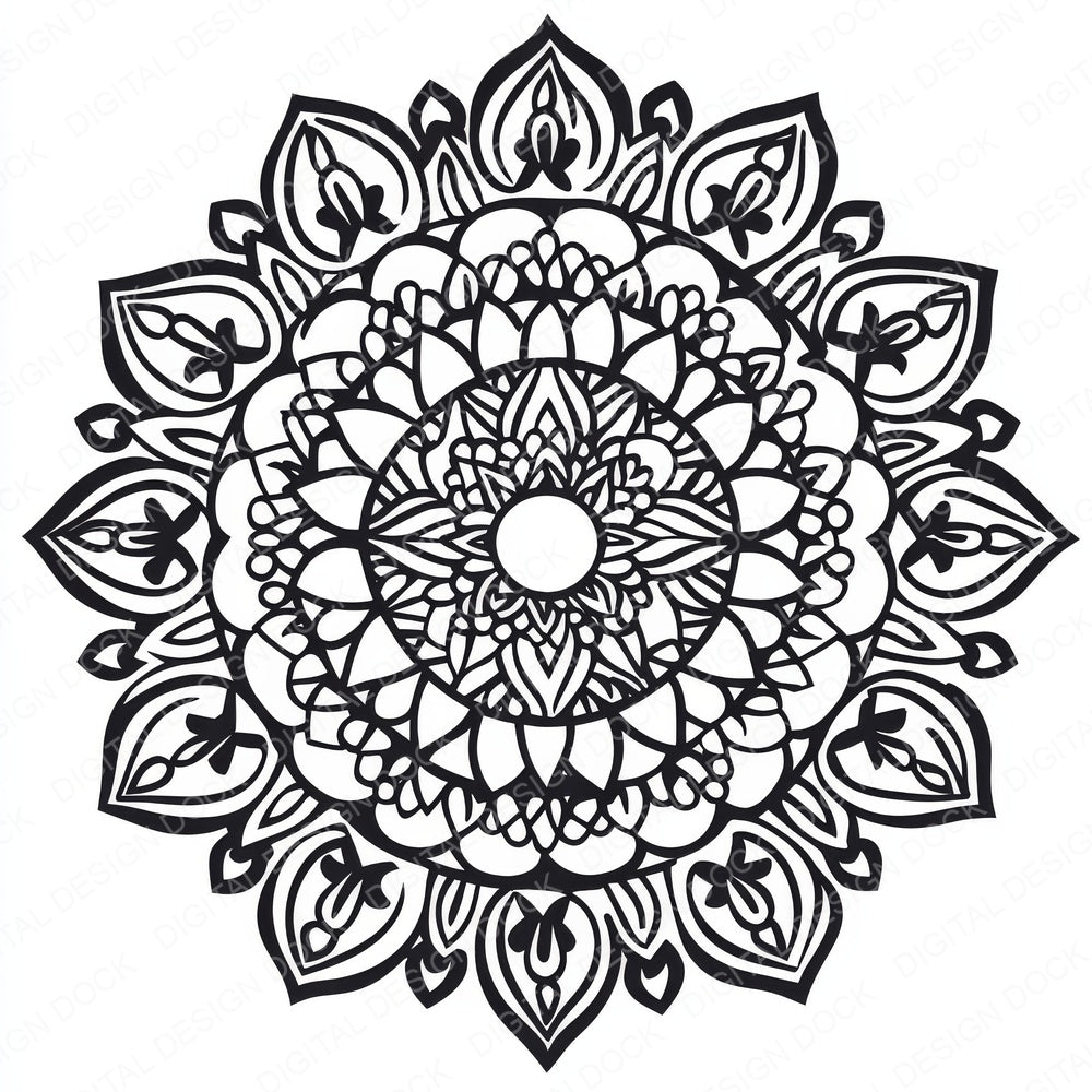 Mandala Colouring Page fussy cut sheet in US Letter format showing all 12 designs on one printable page