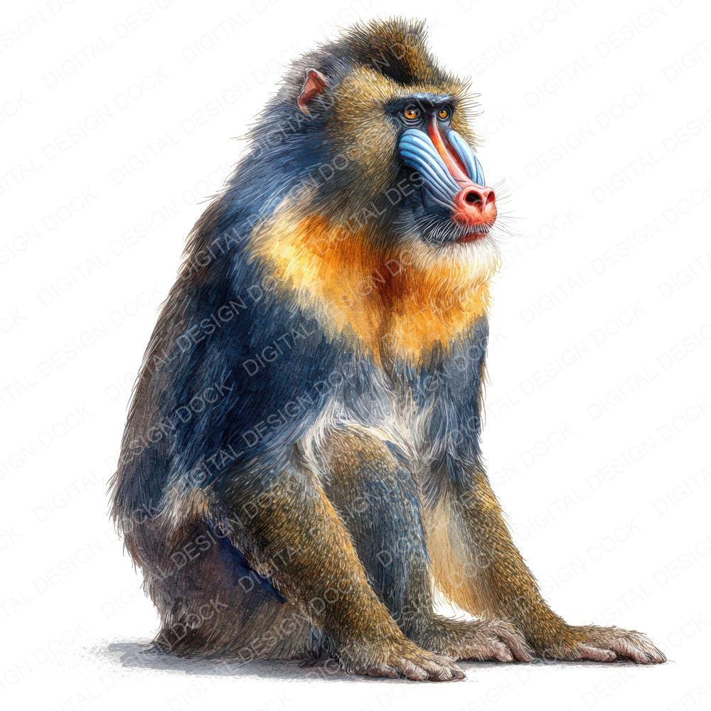 Mandrill Exotic Animal Clipart Set (DDD008241)