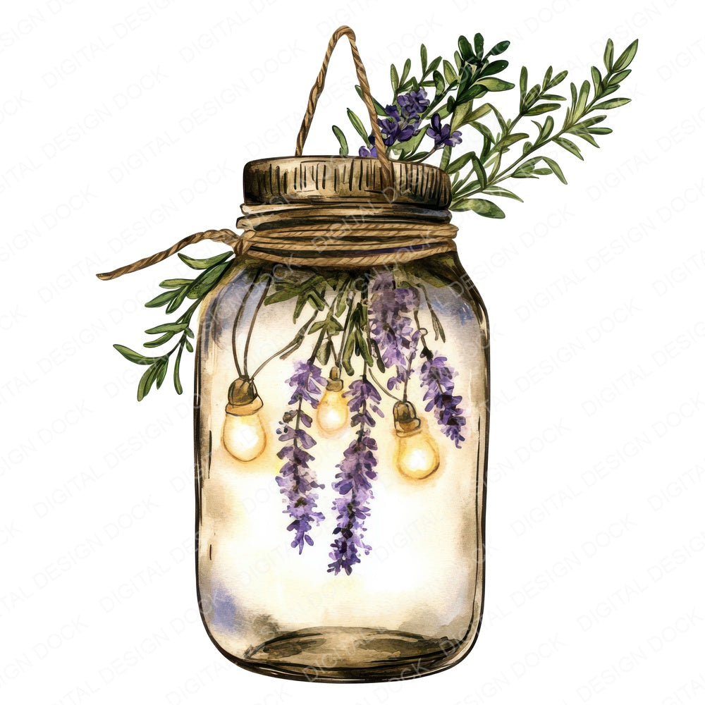 Mason Jar with Herbs and Lights Fussy Cut Sheets (DDD010400)