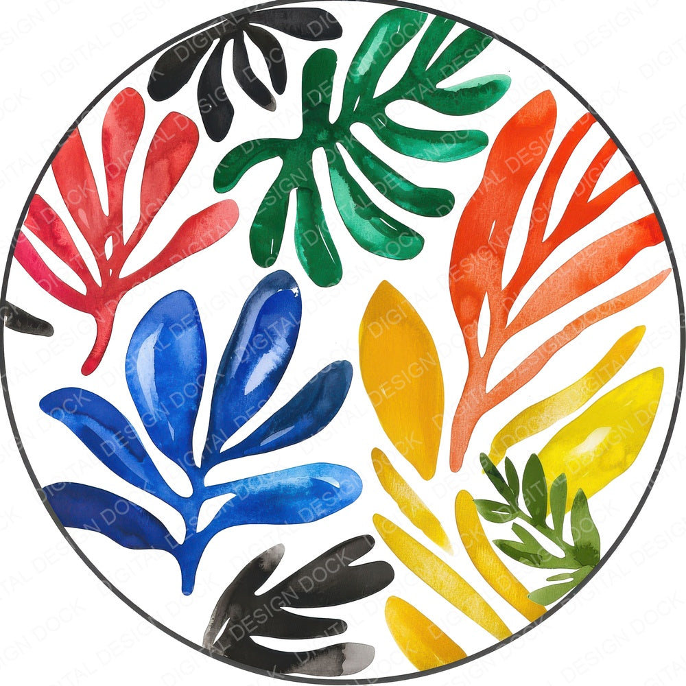 Matisse Shapes A fussy cut sheet in US Letter format showing all 12 designs on one printable page