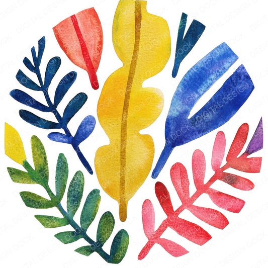 Matisse Shapes B fussy cut sheet in A4 format showing all 12 designs on one printable page