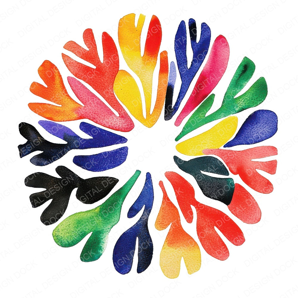 Matisse Shapes B fussy cut sheet in US Letter format showing all 12 designs on one printable page