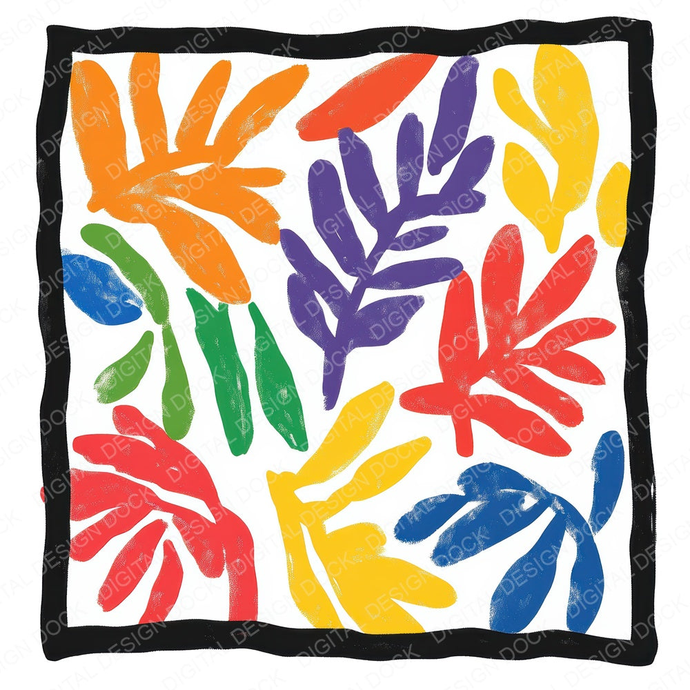 Matisse Shapes D fussy cut sheet in US Letter format showing all 12 designs on one printable page