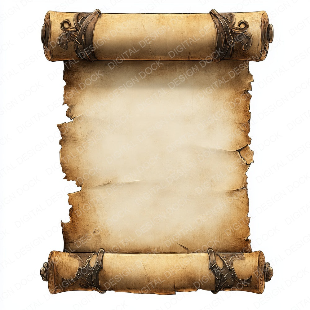 Medieval Scroll fussy cut sheet in A4 format showing all 12 designs on one printable page