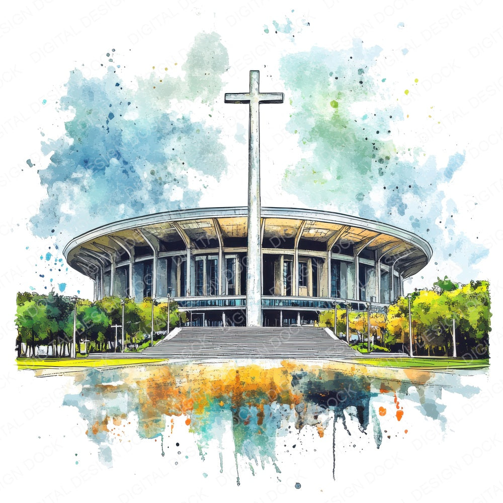 Mega Church Stadium fussy cut sheet in A4 format showing all 12 designs on one printable page