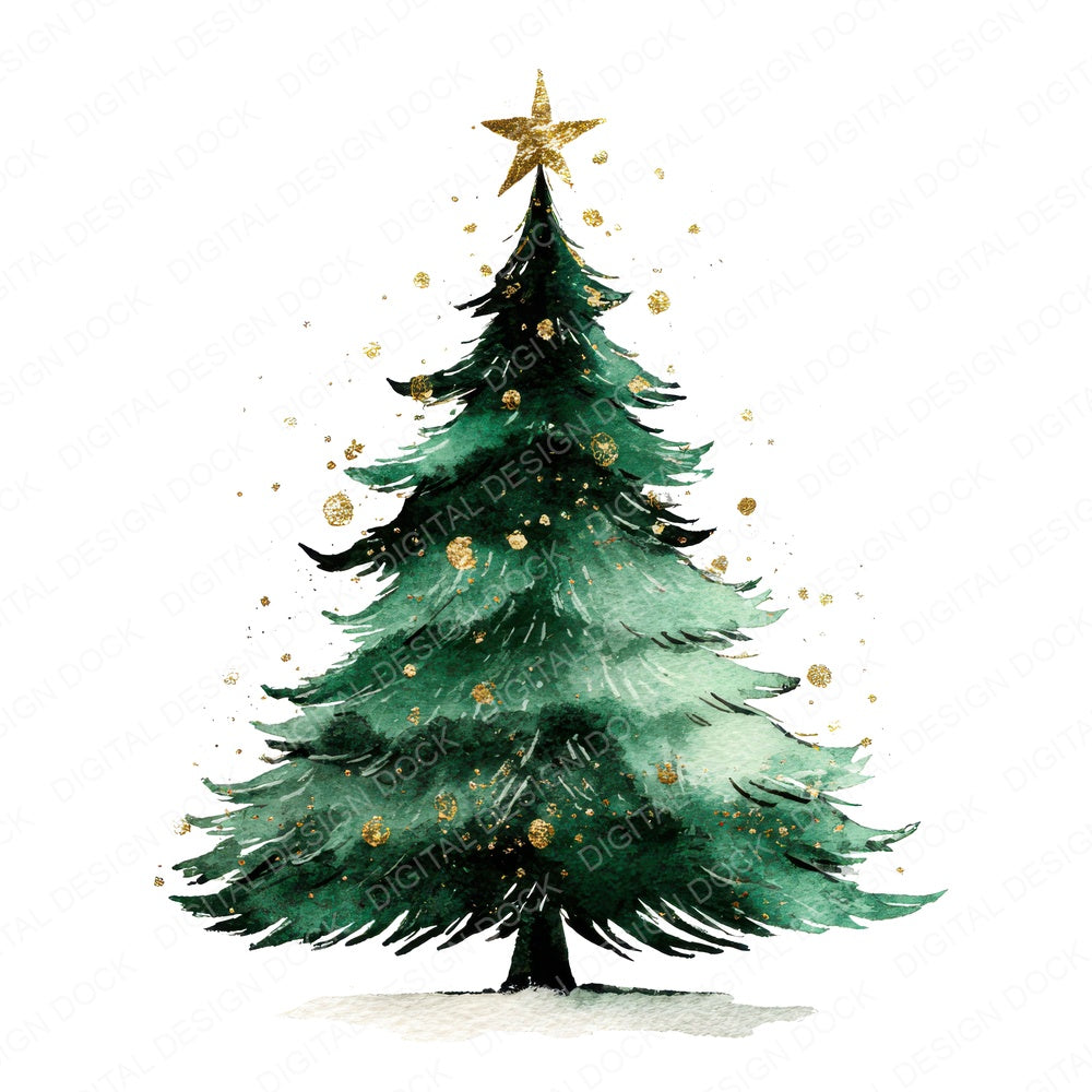 Mini Christmas Tree Star fussy cut sheet in US Letter format showing all 12 designs on one printable page