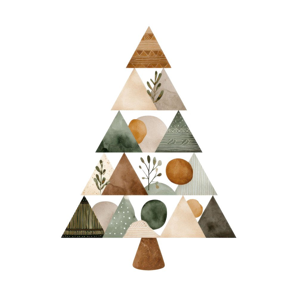 Minimal Boho Christmas Tree Clipart Set (DDD006056)