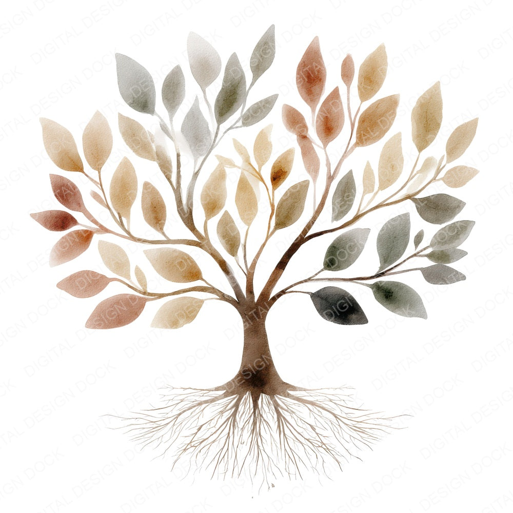 Minimal Boho Tree of Life fussy cut sheet in US Letter format showing all 12 designs on one printable page