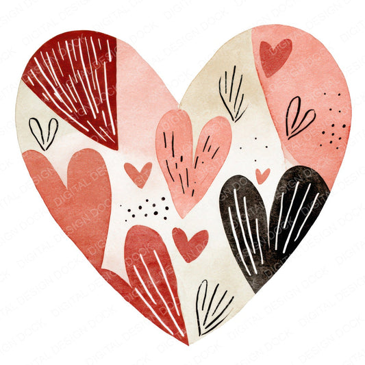 Minimal Folk Love Heart Clipart Set (DDD008275)