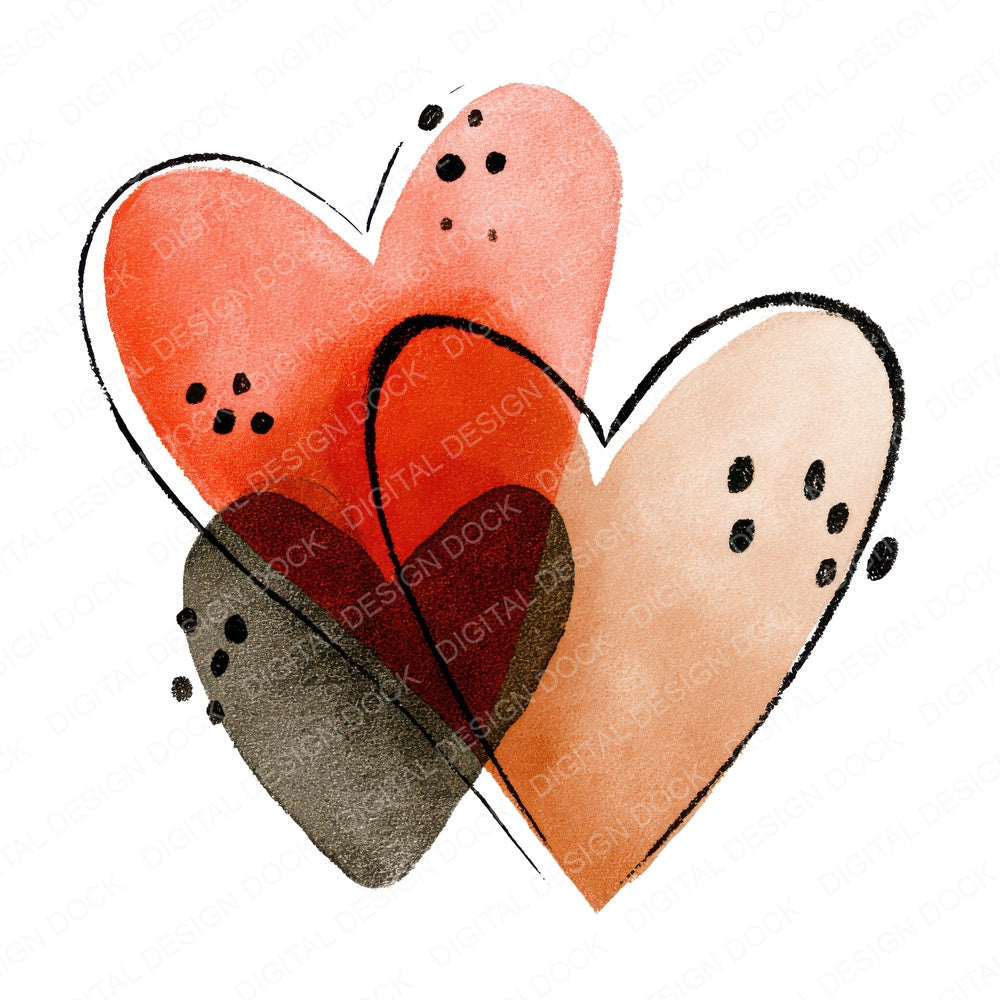 Minimal Interlocking Hearts Clipart Set (DDD008281)