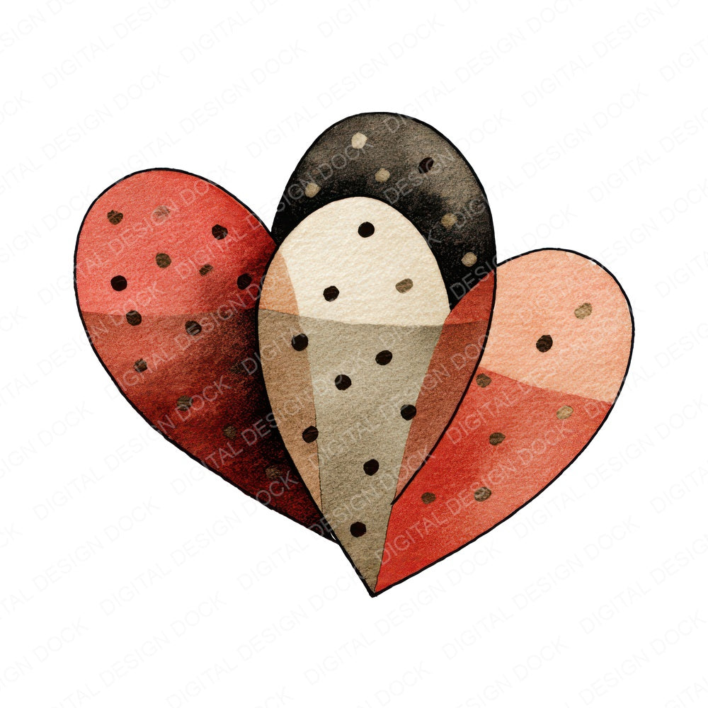 Minimal Interlocking Hearts Clipart Set (DDD008281)