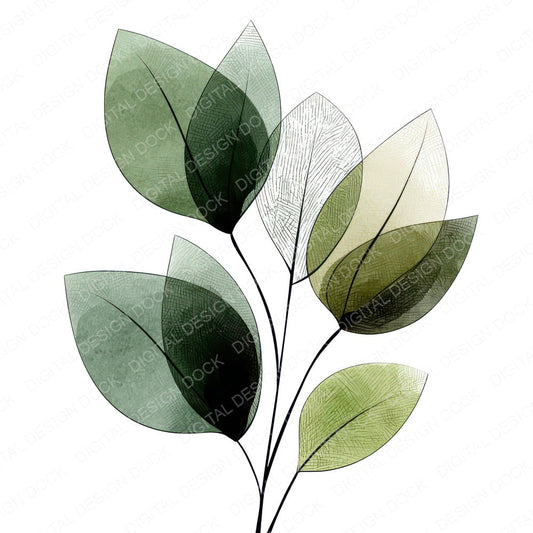 Minimal Leaf Branch Clipart Set (DDD008282)
