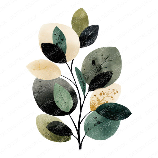 Minimal Leaf Branch Clipart Set (DDD008282)