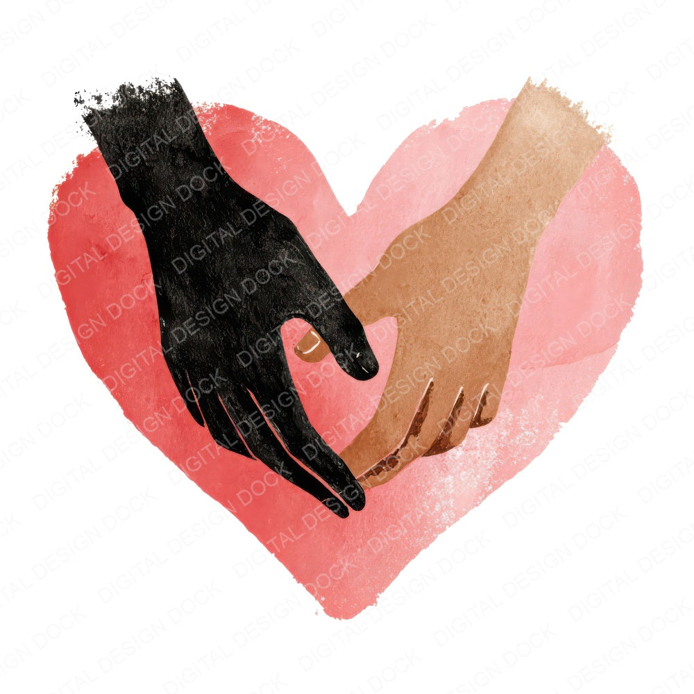 Minimal Linked Hands Love Clipart Set (DDD008304)