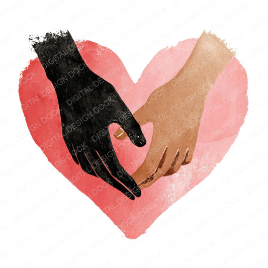 Minimal Linked Hands Love Clipart Set (DDD008304)